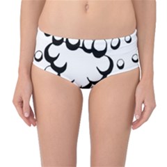 Splash Bubble Black White Polka Circle Mid-waist Bikini Bottoms by Mariart