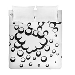 Splash Bubble Black White Polka Circle Duvet Cover Double Side (full/ Double Size) by Mariart