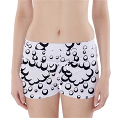 Splash Bubble Black White Polka Circle Boyleg Bikini Wrap Bottoms by Mariart