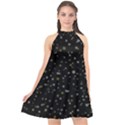 Dots pattern Halter Neckline Chiffon Dress  View1