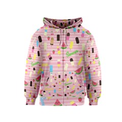 Summer Pattern Kids  Zipper Hoodie by Valentinaart