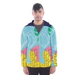 Behance Feelings Beauty Waves Blue Yellow Pink Green Leaf Hooded Wind Breaker (men) by Mariart