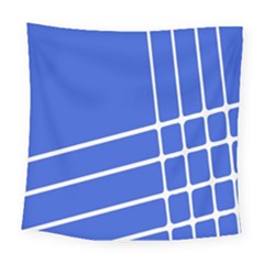 Line Stripes Blue Square Tapestry (large) by Mariart