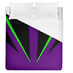 Rays Light Chevron Purple Green Black Line Duvet Cover (queen Size) by Mariart