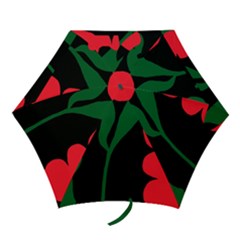 Illustrators Portraits Plants Green Red Polka Dots Mini Folding Umbrellas by Mariart