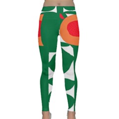 Portraits Plants Sunflower Green Orange Flower Classic Yoga Leggings by Mariart