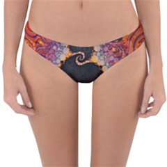 The Eye Of Julia, A Rainbow Fractal Paint Swirl Reversible Hipster Bikini Bottoms