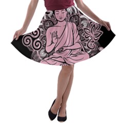 Ornate Buddha A-line Skater Skirt by Valentinaart