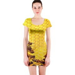 Sweden Honey Short Sleeve Bodycon Dress by BangZart