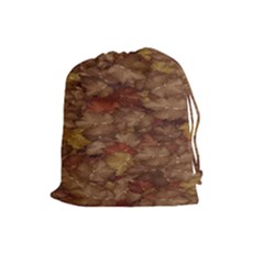 Brown Texture Drawstring Pouches (large)  by BangZart