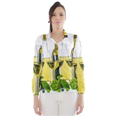 White Wine Red Wine The Bottle Wind Breaker (women) by BangZart