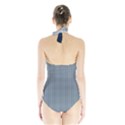 Silent Night Blue Mini Gingham Check Plaid Halter Swimsuit View2