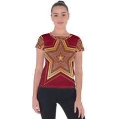 Christmas Star Seamless Pattern Short Sleeve Sports Top  by BangZart