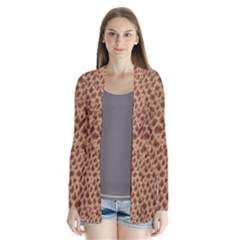 Giraffe Pattern Animal Print  Drape Collar Cardigan by paulaoliveiradesign