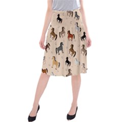 Horses For Courses Pattern Midi Beach Skirt by BangZart