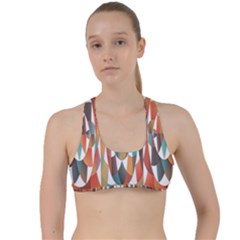 Colorful Geometric Abstract Criss Cross Racerback Sports Bra by linceazul