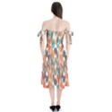 Colorful Geometric Abstract Shoulder Tie Bardot Midi Dress View2