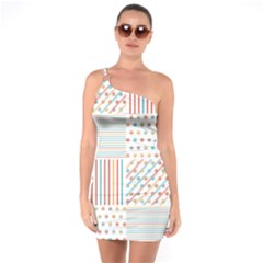 Simple Saturated Pattern One Soulder Bodycon Dress by linceazul