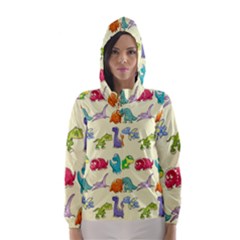 Group Of Funny Dinosaurs Graphic Hooded Wind Breaker (women) by BangZart