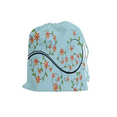 Branch Floral Flourish Flower Drawstring Pouches (large) 