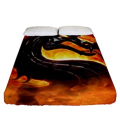 Dragon And Fire Fitted Sheet (queen Size)