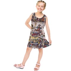 Tarot Cards Pattern Kids  Tunic Dress by Valentinaart