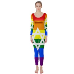 Gay Pride Israel Flag Long Sleeve Catsuit by Valentinaart