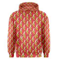 Bright Pink And Yellow Peeled Banana Patterns Men s Pullover Hoodie by NorthernWhimsy