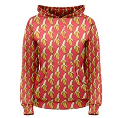 Bright Pink And Yellow Peeled Banana Patterns Women s Pullover Hoodie by NorthernWhimsy