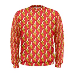 Bright Pink And Yellow Peeled Banana Patterns Men s Sweatshirt by NorthernWhimsy