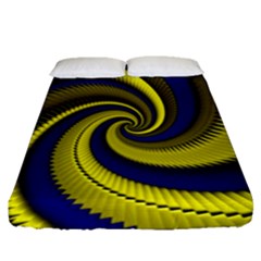 Blue Gold Dragon Spiral Fitted Sheet (queen Size)