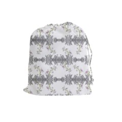 Floral Collage Pattern Drawstring Pouches (large)  by dflcprints