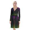 Colorful Light Ray Border Animation Loop Rainbow Motion Background Space Long Sleeve Velvet Front Wrap Dress View1