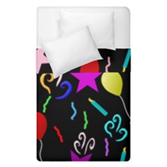 Party Pattern Star Balloon Candle Happy Duvet Cover Double Side (single Size) by Mariart