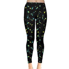 Splatter Abstract Dark Pattern Leggings  by dflcprints