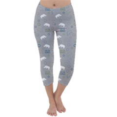 Shave Our Rhinos Animals Monster Capri Winter Leggings  by Mariart