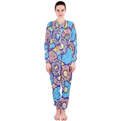 Donuts Pattern Onepiece Jumpsuit (ladies)  by ValentinaDesign