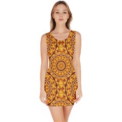 Golden Mandalas Pattern Bodycon Dress by linceazul