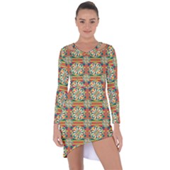 Eye Catching Pattern Asymmetric Cut-out Shift Dress by linceazul