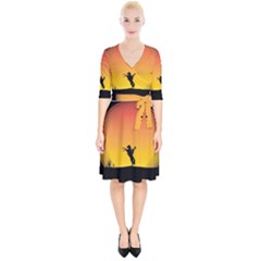 Horse Cowboy Sunset Western Riding Wrap Up Cocktail Dress