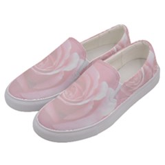 Romantic Soft Pink Rose Floral Men s Canvas Slip Ons by yoursparklingshop