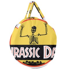 Jurassic Dad Dinosaur Skeleton Funny Birthday Gift Giant Round Zipper Tote by PodArtist