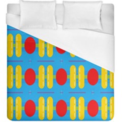 Ovals And Stripes Pattern                             Duvet Cover (king Size)