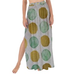 Green And Golden Dots Pattern                          Maxi Chiffon Tie-up Sarong