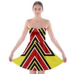 Chevron Symbols Multiple Large Red Yellow Strapless Bra Top Dress by Mariart