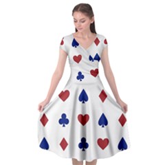 Playing Cards Hearts Diamonds Cap Sleeve Wrap Front Dress by Mariart