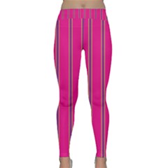 Pink Line Vertical Purple Yellow Fushia Classic Yoga Leggings by Mariart