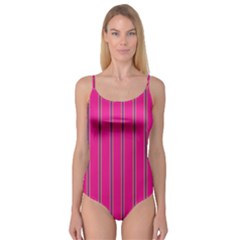 Pink Line Vertical Purple Yellow Fushia Camisole Leotard  by Mariart