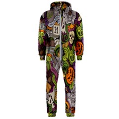 Halloween Pattern Hooded Jumpsuit (men)  by ValentinaDesign