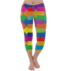 Arrow Rainbow Orange Blue Yellow Red Purple Green Capri Winter Leggings  by Mariart